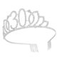 thumbnail image 3 of EeaseMX Corona con números, decoración creativa para tarta de cumpleaños, elegante tocado, accesorio para el cabello para mujeres y niñas (plata 30), 3 of 7