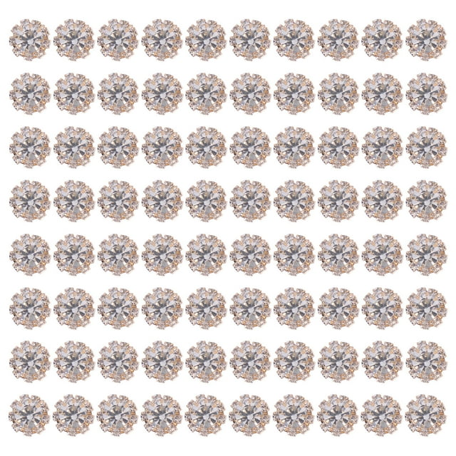 100Pcs Alloy Buttons Decorative Rhinestone Buttons Metal Charms Clothes Button Charms