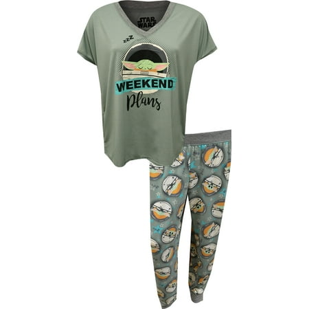 

Richard Leeds Women s Star Wars Mandalorian Grogu Weekend Plans Pajama (3X)