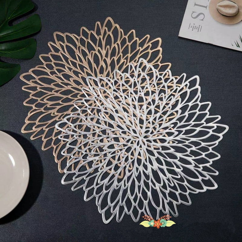 20 Sets De Table Ronds Dorés Jetables - Maille Métallique 33cm | Décoration Mariage, Fête