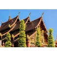 thumbnail image 2 of Haseltine, Tom 32x23 White Modern Wood Framed Museum Art Print Titled - Thailand Royal Park Ratchaphruek Roof of a temple, 2 of 4