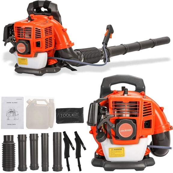 WETS Backpack Gas Powered Leaf Blower, 52CC 550CFM 1.7HP 2 Stroke Grass Lawn Blower Air Cooling Gasoline Backpack Grass Blower with Air-Cooled, Snow Blower for Outdoor