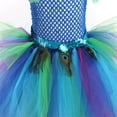 thumbnail image 5 of Tiijoy Girls Peacock Tutu Dress Stage Performance Party Mesh Princess Dress, Sizes 6-7, 5 of 7