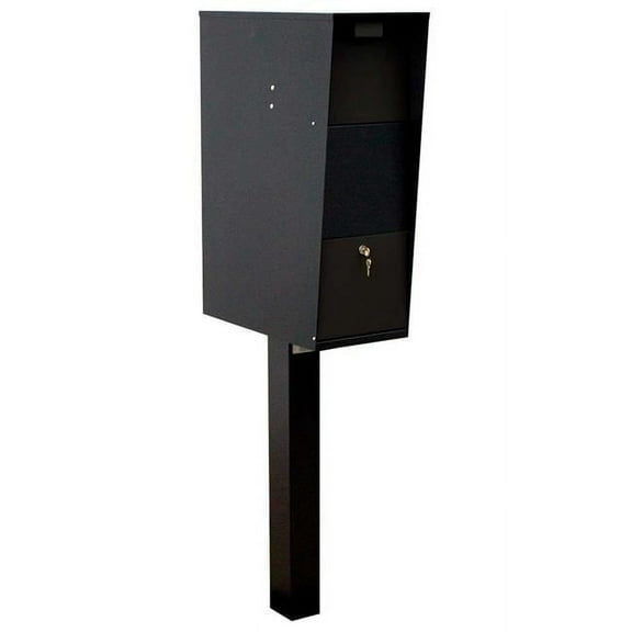 QualArc WF-VACPST 4 x 4 in. Steel Powder Coated Post for Vacation Mailbox, Black