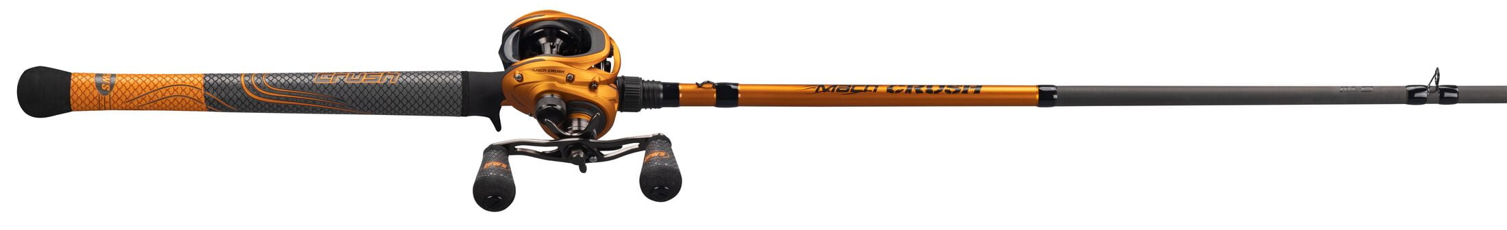 Lew's MACH Crush SLP Baitcast Reel and Fishing Rod Combo, 7-Foot Rod, Right-Hand Retrieve, Orange