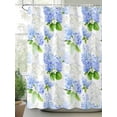 thumbnail image 2 of Fsddascl Summer Hydrangeas Shower Curtain Set - Standard 72" x 72" Washable Bathtub Curtain with 12 Hooks, White Blue Flowers Pastoral Leaves Waterproof Fabric Stall Shower Curtains for Bathroom, 2 of 6