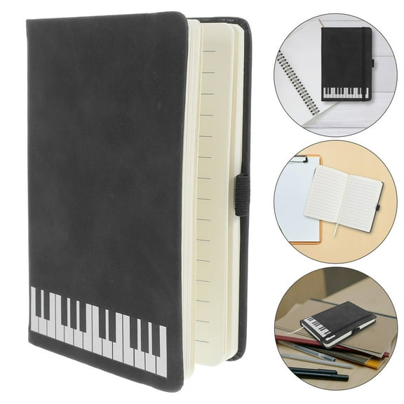 HOMEMAXS Piano Notebook Music Theme present Journal with PU Cover Smooth Writing Paper for Notes Diary Sketching Music Lovers Students Office Use