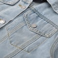 thumbnail image 5 of Blue Jean Jackets Women Womens Cropped Denim Jacket Casual Loose Ripped Long Sleeve Denim Jacket Denim Jacket Women Blue XS, 5 of 6