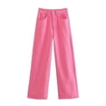 thumbnail image 4 of Zormilly Straight Leg Jeans for Women High Waisted Trendy Baggy Jeans with Pockets Classic Wide Leg Denim Pants, S-2XL, 4 of 5