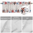 thumbnail image 5 of Curtain Valance for Windows, Independence Day USA Flag Star Kitchen Valances Rod Pocket Short Curtains, Red Blue Stars Wood Board Window Valance for Bedroom Bathroom Living room 42x12in, 5 of 9