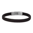 thumbnail image 1 of Pulsera Geoffrey Beene de cuero genuino trenzado para hombre, 20,5 cm, 1 of 7