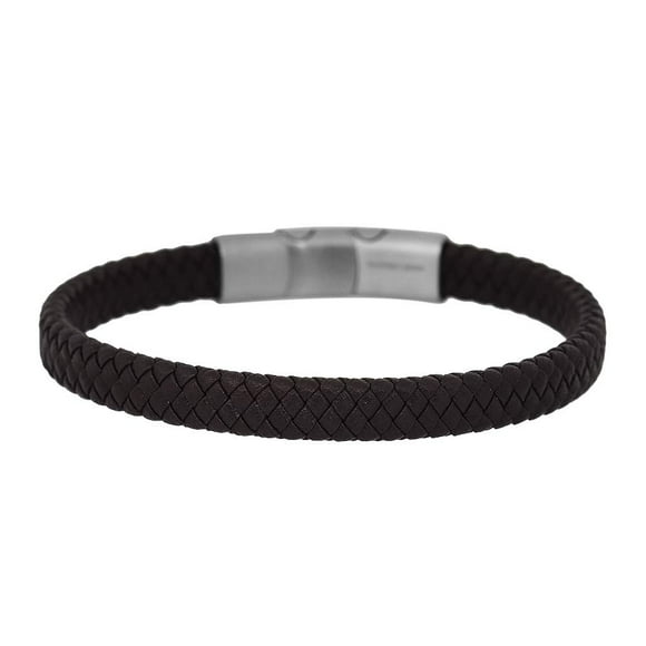 Pulsera Geoffrey Beene de cuero genuino trenzado para hombre, 20,5 cm