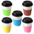 thumbnail image 2 of Funda para taza de café antideslizante de silicona resistente al calor de 5 uds colores surtidos, taza de botella de vidrio reutilizable resistente Sincero Hogar, 2 of 5