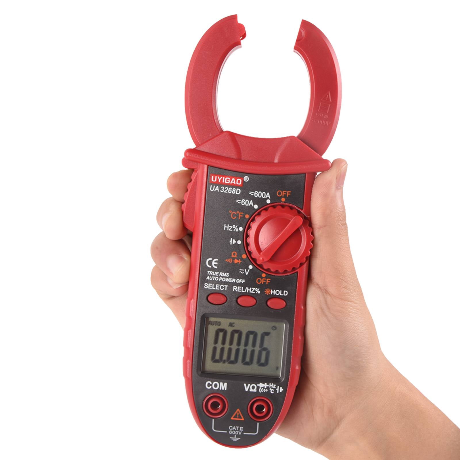 DAWOT Digital Clamp Meter TRMS 6000 Counts, Clamp Multimeter AC/DC Voltage Clamp Meter 600A AC/DC Current Meter Auto-ranging Measures Resistance, Capacitance, Temperature, Diodes, Continuity