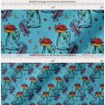thumbnail image 2 of Soimoi Blue Cotton Voile Fabric Flower Basket & Bicycle Transport Fabric Prints By Yard 56 Inch Wide, 2 of 7