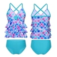 thumbnail image 1 of YONGHS Kids Girls Mermaid Swimsuit 2PCS Bikini Summer Bathing Suit Tankini Tops with Bottoms Colorful Fish Scales 8, 1 of 7