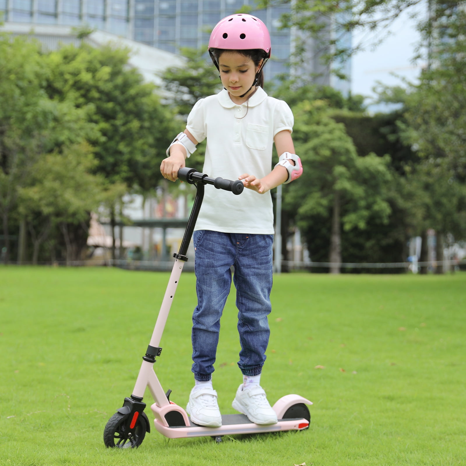 SANOPY E32/E35 Electric Scooter for Kids, Max 10 Mph & 7 Miles, 150W Kids Electric Scooter Ages 6-12, Colorful LED Lights, Portable E Scooter Boys & Girls,UL2272 Certified, Blue