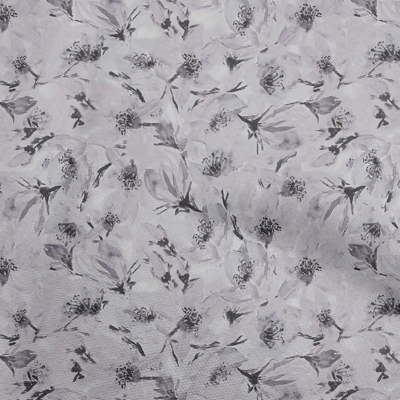 oneOone Polyester Spandex Gray Fabric Abstract Floral Craft Projects Decor Fabric Printed By The Yard 56 Inch Wide-1ra