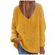 thumbnail image 2 of Pntutb Mujeres Moda Cuello en V Suelto Jersey Color sólido Mangas largas Suéter tops Pntutb Pntutb-560, 2 of 8