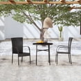 thumbnail image 1 of vidaXL 3 Piece Garden Dining Set Poly Rattan Black, 1 of 4