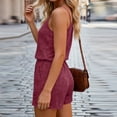 thumbnail image 4 of BUIGTTKLOP Rompers for Women Summer Casual 2026 Sleeveless Scoop Neck Ribbed Knit Adjustable Shorts Jumpsuit with Pockets, 4 of 6