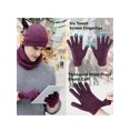 thumbnail image 5 of BadPiggies 3 PCS Beanie Hat Scarf Touchscreen Gloves Set for Men and Women, Winter Knit Beanie Gloves Neck Warmer with Warm Fleece Lined (Rose Red), 5 of 8