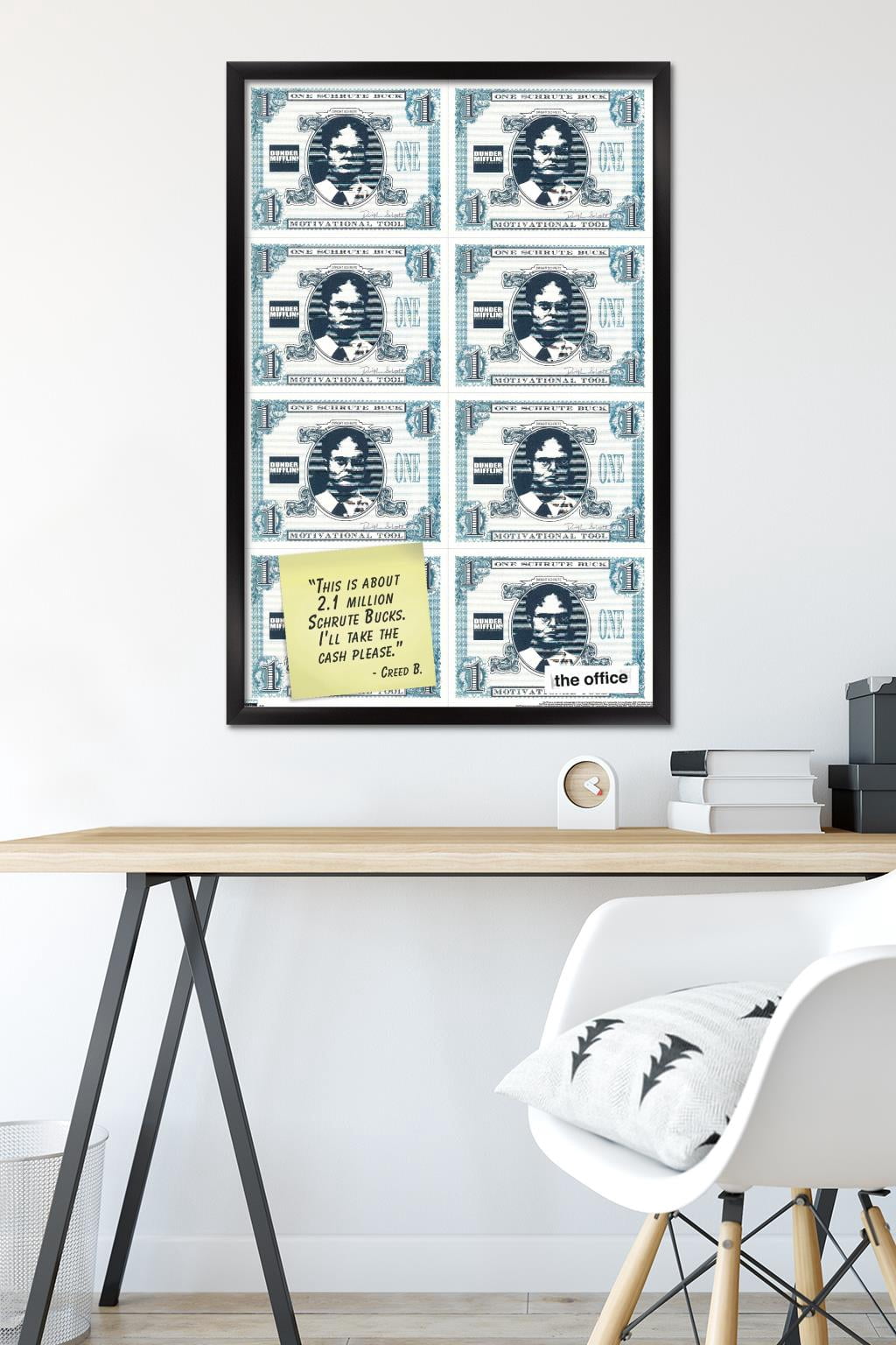 The Office - Dwight Shrute - Schrute Buck Wall Poster, 22.375" x 34", Framed
