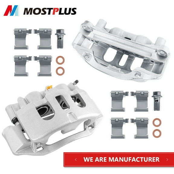 MOSTPLUS Set(2) Rear Brake Calipers w/ Bracket for 2011-2019 Chevy Silverado 2500 HD 6.6L