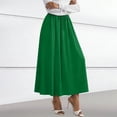 thumbnail image 6 of Lenago Skirts for Women Summer Solid Color Loose High Waist A-line Half Body Elastic Waist Drawstring Skirt, 6 of 8