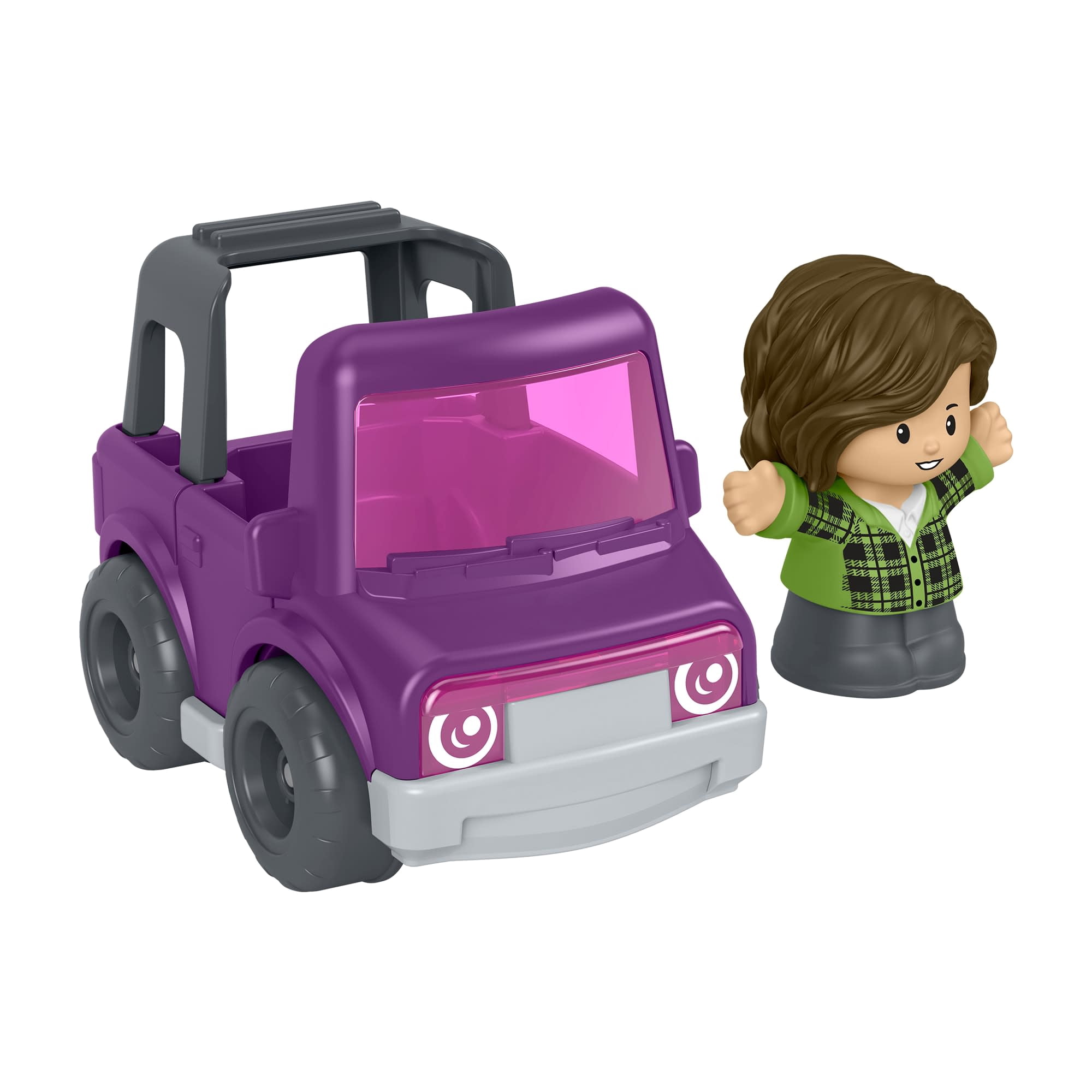 Fisher-Price Little People Toy SUV Purple Vehicle & Figure Set for Toddlers, 2 Pieces