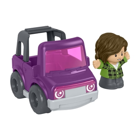 Fisher-Price Little People Toy SUV Purple Vehicle & Figure Set for Toddlers, 2 Pieces