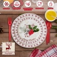 thumbnail image 4 of 215 PCS Christmas Paper Plates and Napkins, Christmas Disposable Party Supplies Decorations, Christmas Tableware Set Include Dinner Plates, Dessert Plates, Cups, Napkins, Cutlery, Straws, 4 of 5
