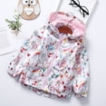 thumbnail image 3 of Esaierr 3-8Y Kids Girls Hooded Spring Fall Outerwear, Zipper Printing Hooded Jacket Spring Fall Models for Toddler Girls, 3 of 5