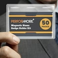 thumbnail image 6 of Performore 50 Pack of 4X 3" Magnetic Name Badge Holders Clear PVC Horizontal ID Card Tags Kit Waterproof Reusable Plastic, 6 of 8