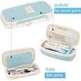 thumbnail image 3 of Rirool Large Capacity Pencil Case, Expandable Pencil Pouch Big Pen Bag for School Supplies with Zipper, Deformable Organizer for Teen Girls Boys, Blue, 3 of 7