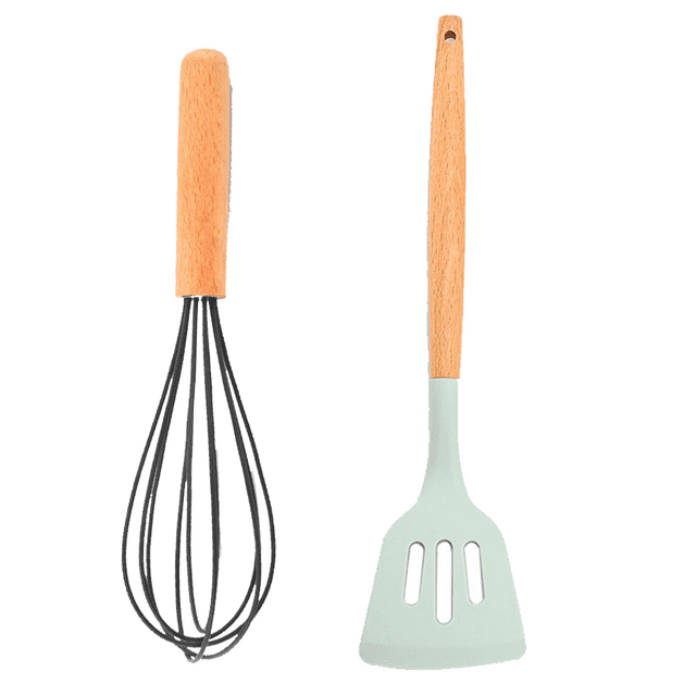 2pcs Non-stick Kitchen Cookware with Wooden Handle - BPA Free Heat Resistant Kitchen Gadgets Tools