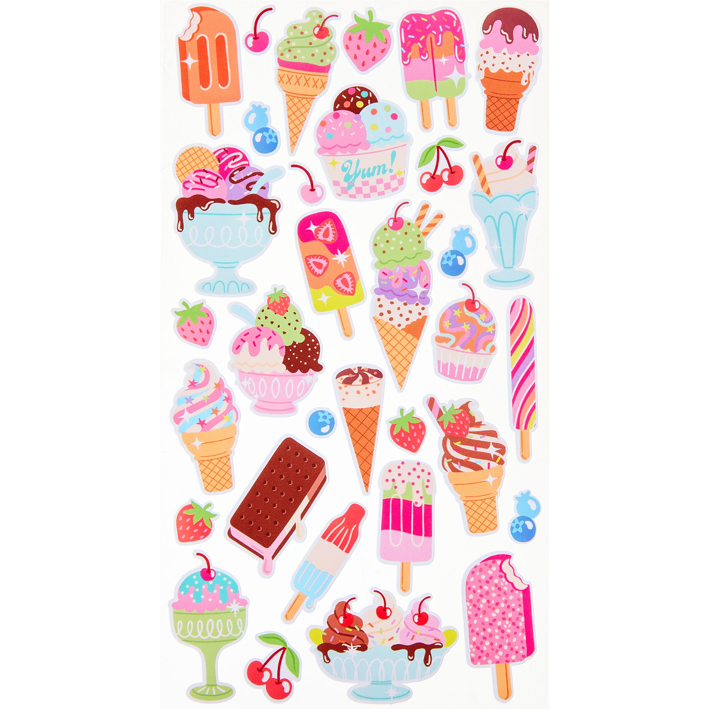 Hello Hobby Multicolor Sweet Treats Designer Stickers, 33 Count