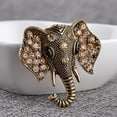 thumbnail image 2 of Vintage Rhinestone Brooch Prom Party Brooch Retro Elephant Banquet Shining Crystal Clothes Scarf Badge Chest Pin, Gold, 2 of 7
