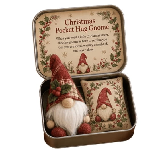 Handmade Pocket Hug Gnome Comfort Keepsake Tin With Heartfelt Message Decorative Desktop Ornament Emotional Gift