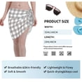 thumbnail image 4 of Wukai Gray Checkboard Women’s Short Sarongs Beach Wrap Bikini Bottom Short Skirt Chiffon Scarf for Swimwear, 4 of 4
