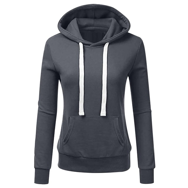 Penkiiy Chandails à Capuche pour Femmes Mode Chandails Décontractés pour Femmes Sweat à Capuche Patchwork Blouse à Capuche pour Dames Chandail Gris Vêtements Y2K