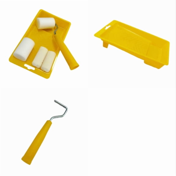 2 Inch Mini Foam Paint Roller Kit, Touch Up Roller Set with Tray and Wool Brush for Trim, Doors, and Cabinets, 1 Set
