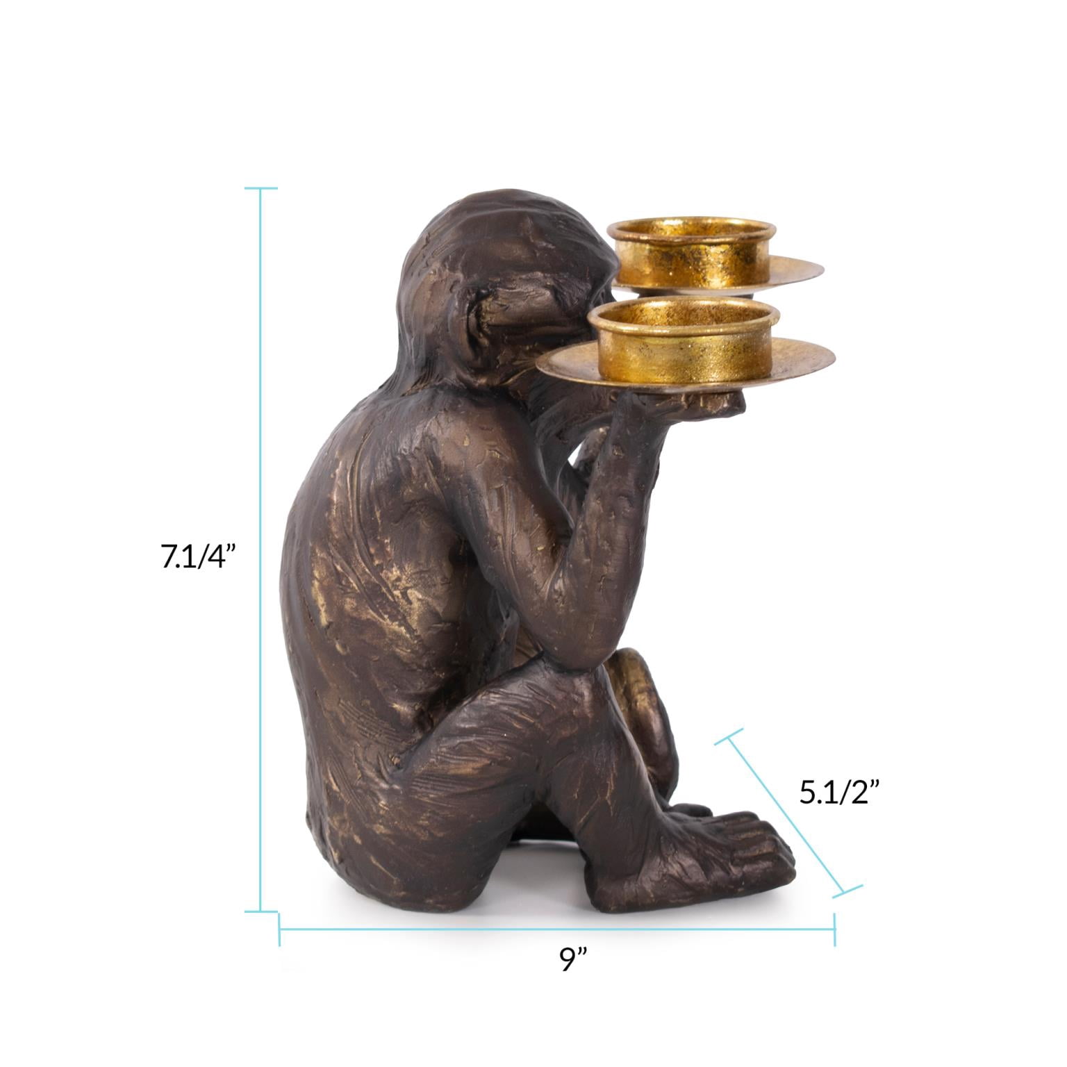 Barkari Monkey Double Tealight Candle Holder