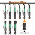 thumbnail image 2 of Uxcell 9pcs H1.5-H10 Flat Hex Screwdriver Bit Set 1.5mm-10mm Metric Tip 1/4" Hex Shank 50mm (2") Long Magnetic Hexagonal Screw Drill Bit Wrench Black Phosphate, 2 of 7