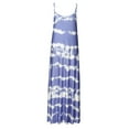 thumbnail image 4 of Henpk Summer Dresses for Women Striped T Shirt Dress Casual Midi Dress Short Sleeve Sundress with Pockets Fashion Holiday Summer Sleevess Stripe Printed V Neck Sexy Casual Long Maxi Dress Blue L, 4 of 5