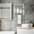 Geekdigg Bathroom Glass Shelf With Towel Bar, 2 Tier Wall Mounted