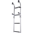 thumbnail image 4 of Marinebaby 4 Step Pontoon Boat Ladder Stainless Steel Folding Outboard Ladder 2+2 Steps with Wide Pedals, 4 of 6