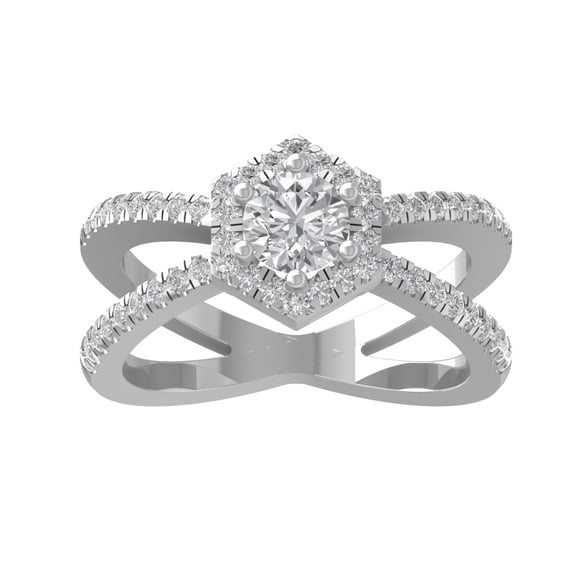 ARAIYA FINE JEWELRY 14K White Gold Round-shape Diamond Engagement Ring (1 cttw, I2-I3 Clarity, I-J Color) Size 7