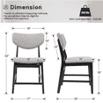 thumbnail image 3 of Dayalane Mid-Century Modern Wooden Dining Chairs Set of 2, Linen Fabric Upholstered Kitchen Chairs with Black Wood Legs, Wooden Side Chairs for Dining Kitchen Living Room Bedroom, Grey, 3 of 9