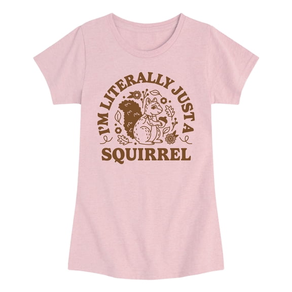 Instant Message - I'm Literally Just a Squirrel Fitted Short Sleeve Graphic T-Shirt